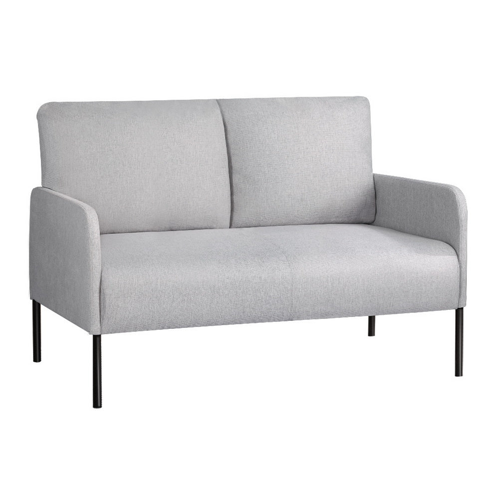 Artiss Armchair 2-Seater Sofa Accent Chair Loveseat Grey Linen Fabric Metal Leg Artiss