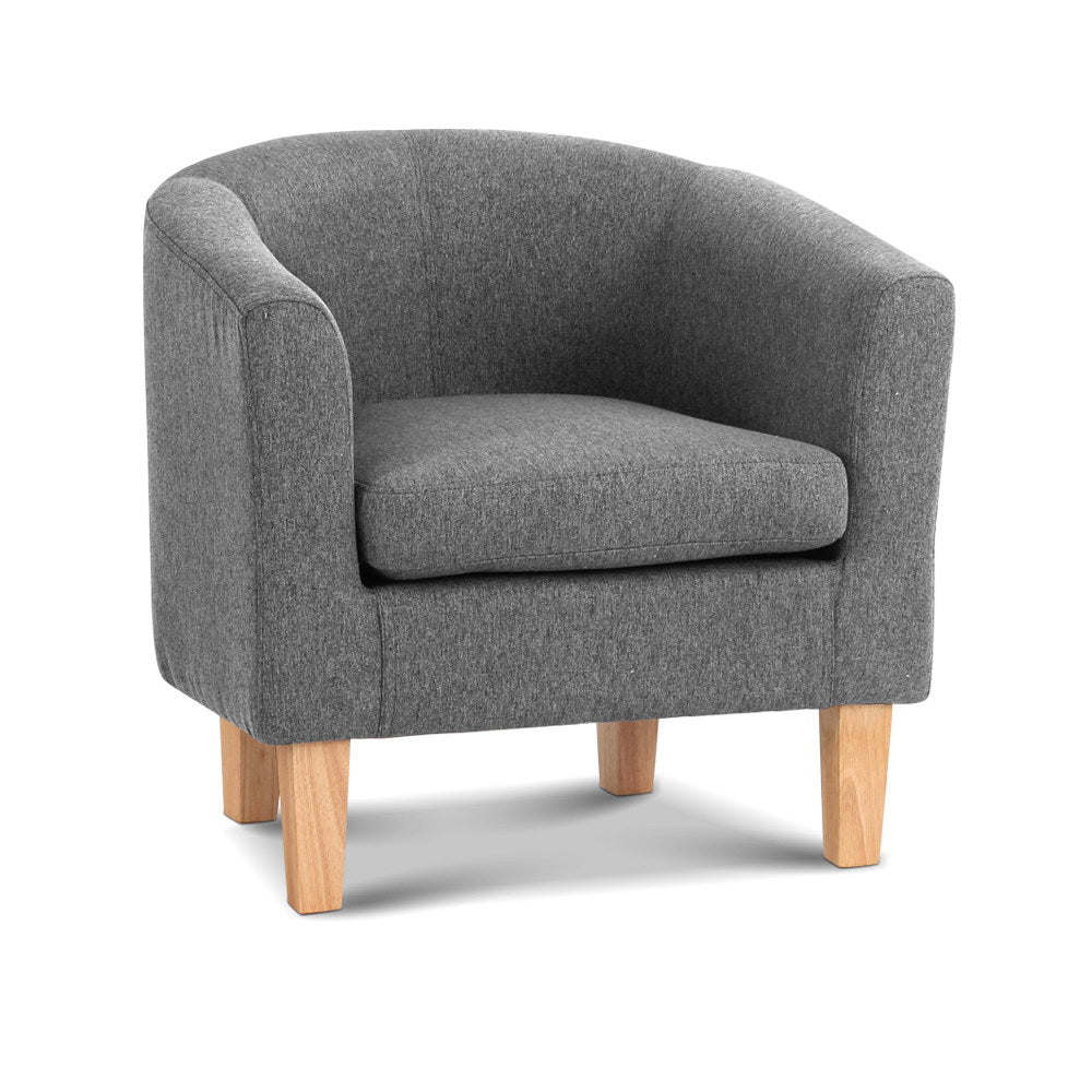 Artiss Abby Fabric Armchair - Grey freeshipping - Awezingly