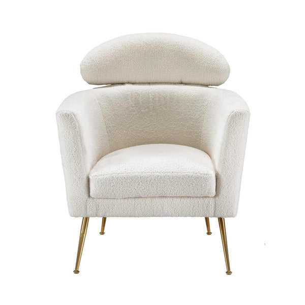 Artiss Armchair Boucle Fabric White Yoli Artiss