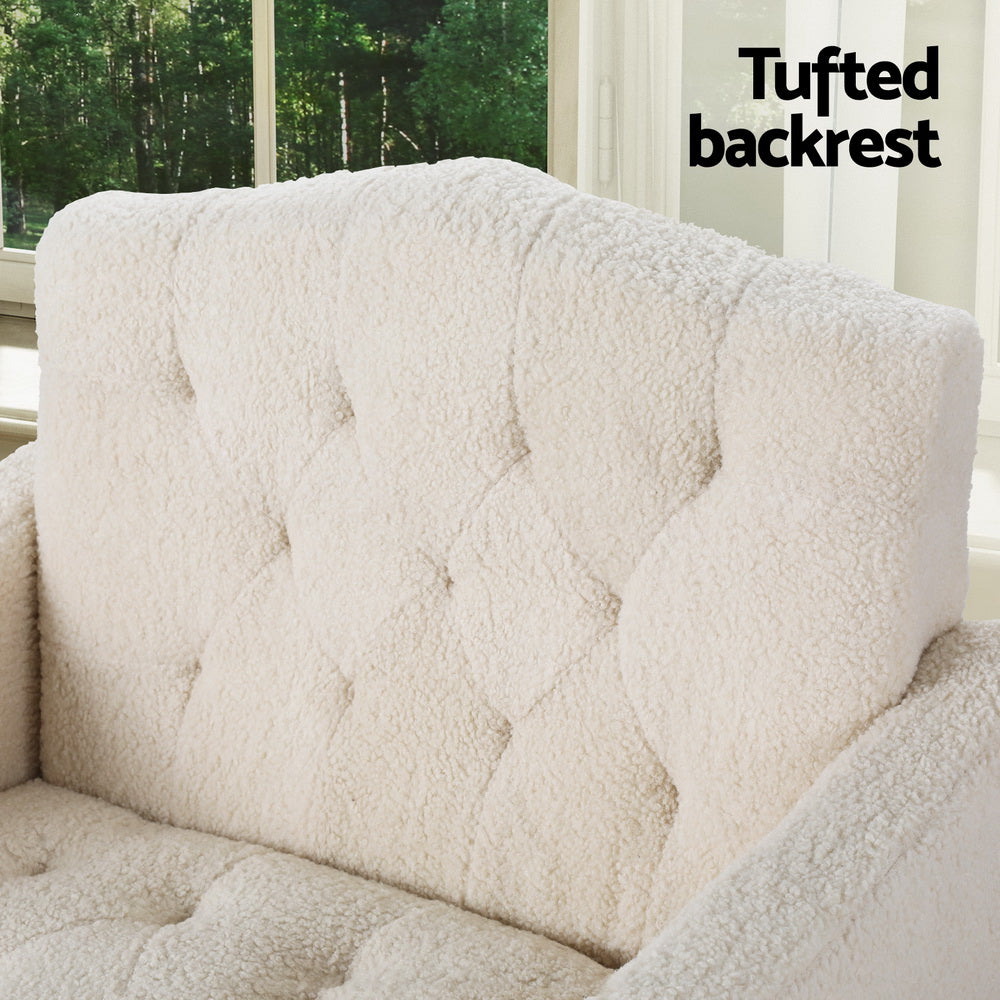 Artiss Armchair Boucle Beige Nicole Artiss