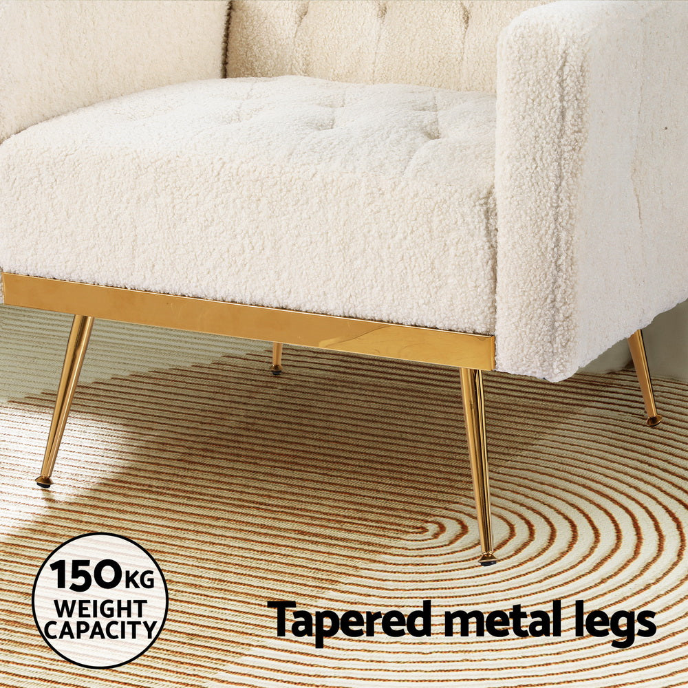 Artiss Armchair Boucle Beige Nicole Artiss