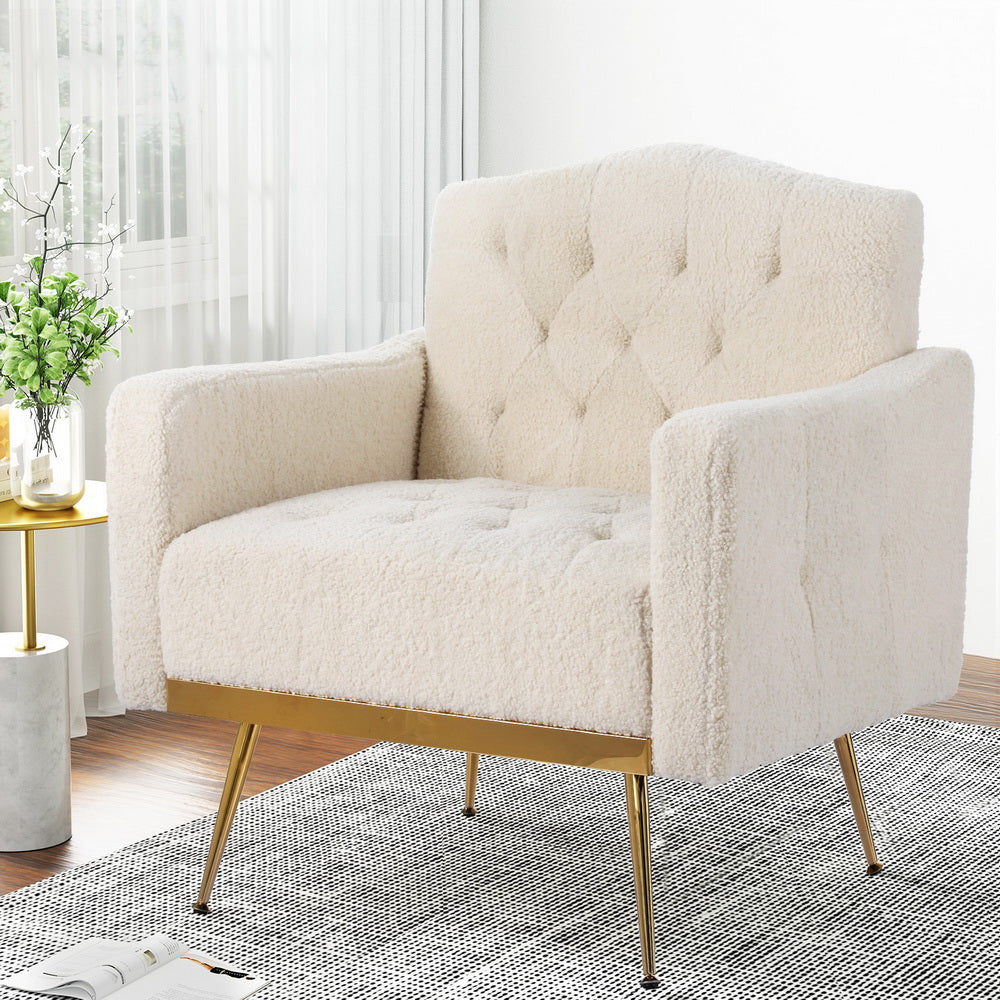 Artiss Armchair Boucle Beige Nicole Artiss