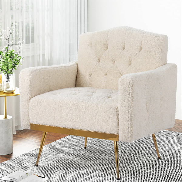 Artiss Armchair Boucle Beige Nicole Artiss