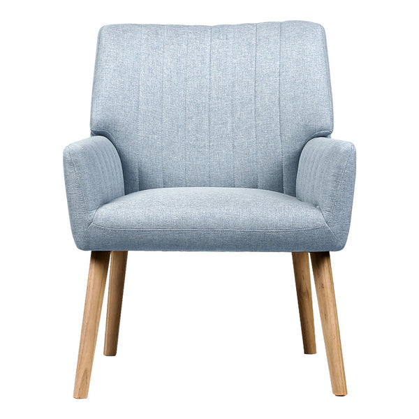 Artiss Armchair Lounge Chair Armchairs Accent Fabric Blue Grey Artiss