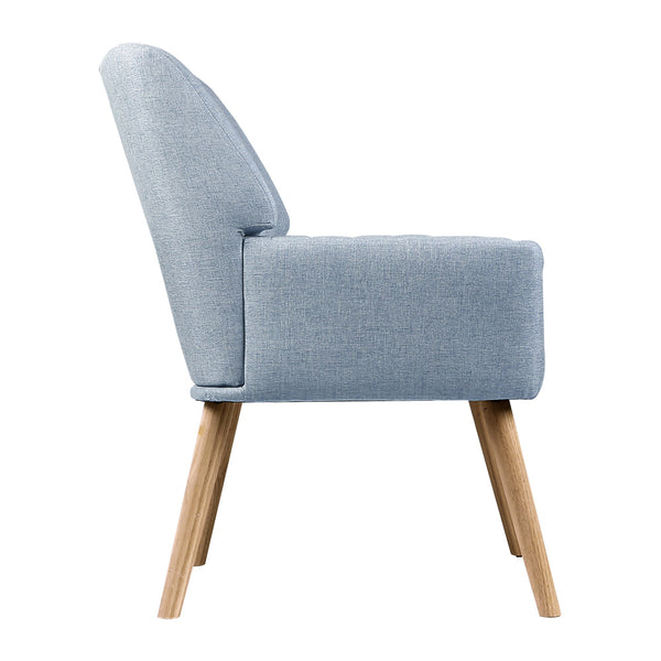 Artiss Armchair Lounge Chair Armchairs Accent Fabric Blue Grey Artiss