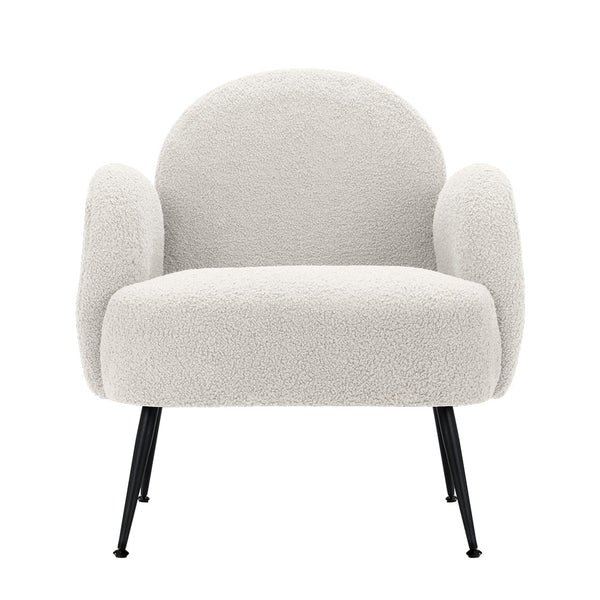 Artiss Armchair Lounge Chair Armchairs Accent Arm Chairs Sherpa Boucle White Artiss