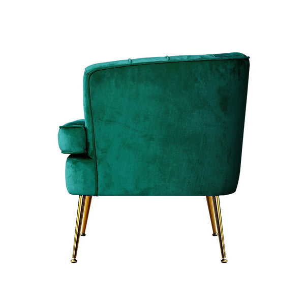 Artiss Armchair Lounge Accent Chair Armchairs Sofa Chairs Velvet Green Couch Artiss
