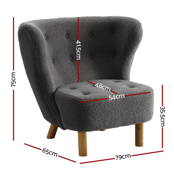 Artiss Armchair Lounge Accent Chair Armchairs Couch Chairs Sofa Bedroom Charcoal Artiss