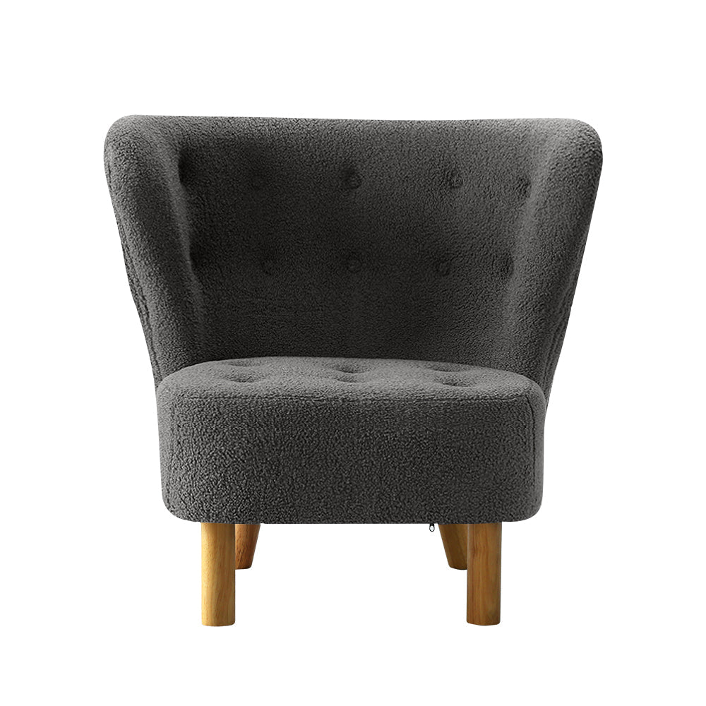 Artiss Armchair Lounge Accent Chair Armchairs Couch Chairs Sofa Bedroom Charcoal Artiss