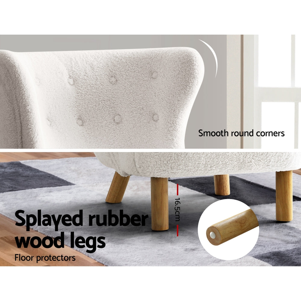 Artiss Armchair Lounge Accent Chair Armchairs Couch Chairs Sofa Bedroom White Artiss