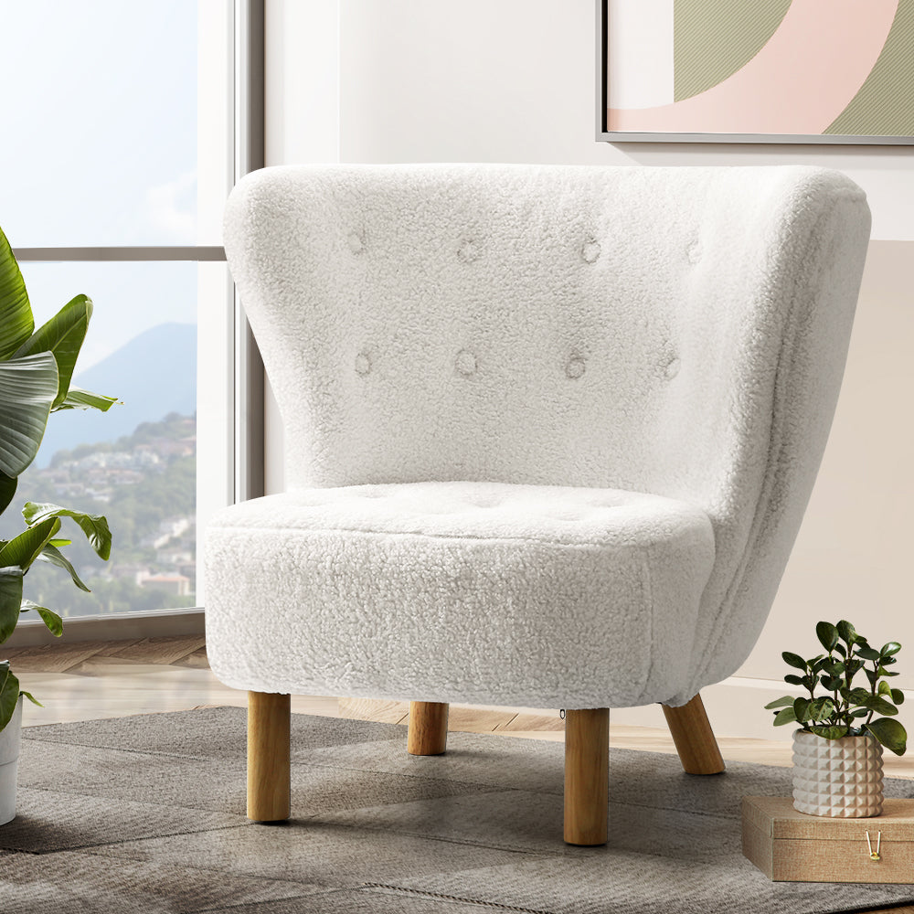 Artiss Armchair Lounge Accent Chair Armchairs Couch Chairs Sofa Bedroom White Artiss