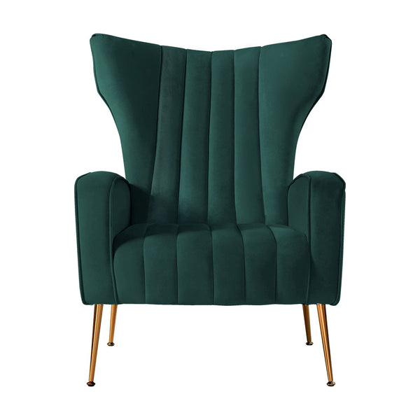 Artiss Armchair Lounge Chairs Accent Armchairs Chair Velvet Sofa Green Seat Artiss