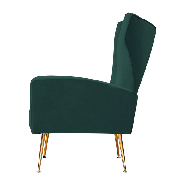 Artiss Armchair Lounge Chairs Accent Armchairs Chair Velvet Sofa Green Seat Artiss