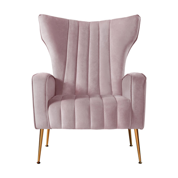 Artiss Armchair Lounge Chair Accent Armchairs Chairs Velvet Sofa Pink Seat Artiss