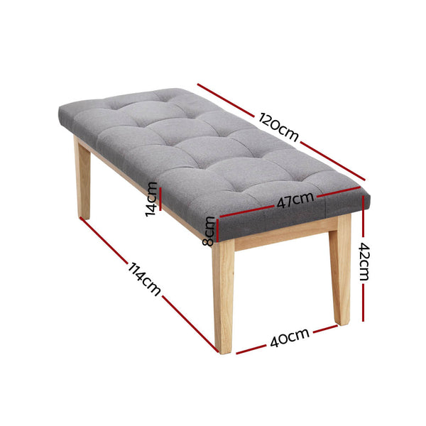 Artiss Bench Bedroom Benches Ottoman Upholstered Fabric Chair Foot Stool 120cm Artiss