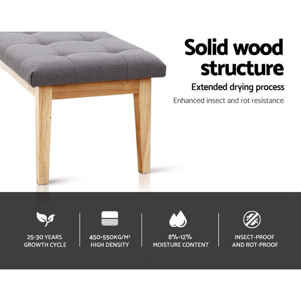 Artiss Bench Bedroom Benches Ottoman Upholstered Fabric Chair Foot Stool 120cm Artiss