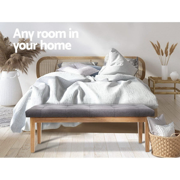 Artiss Bench Bedroom Benches Ottoman Upholstered Fabric Chair Foot Stool 120cm Artiss