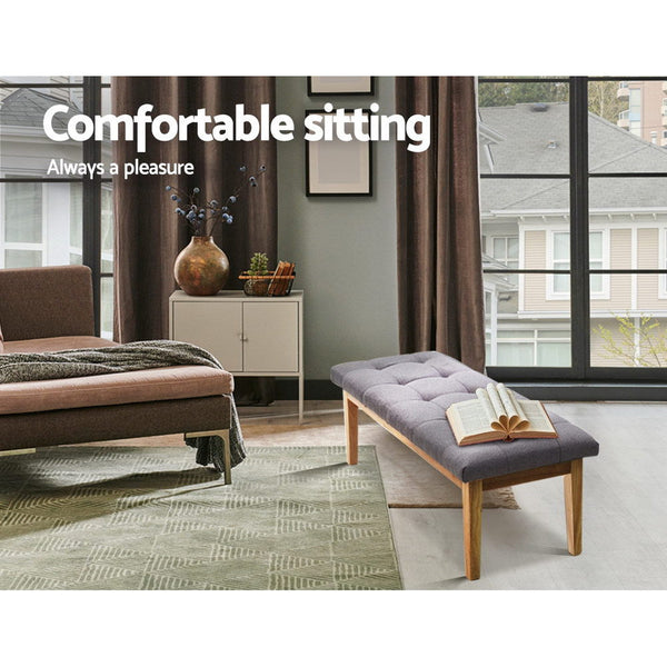 Artiss Bench Bedroom Benches Ottoman Upholstered Fabric Chair Foot Stool 120cm Artiss