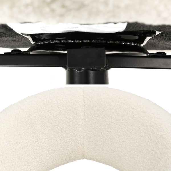 Artiss Dining Chairs Cafe Kitchen Chairs Swivel Base Beige Sherpa Set of 2 Artiss