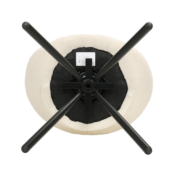 Artiss Dining Chairs Cafe Kitchen Chairs Swivel Base Beige Sherpa Set of 2 Artiss