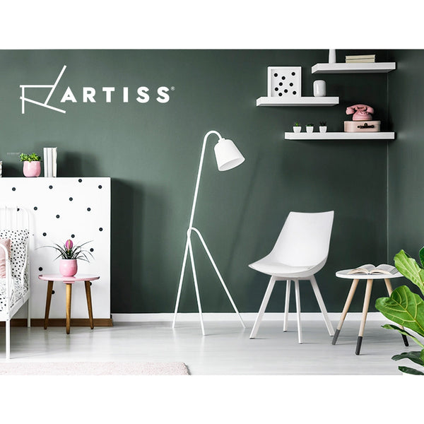 Artiss Lylette Dining Chairs Cafe Chairs PU Leather Padded Seat Set of 2 White Artiss