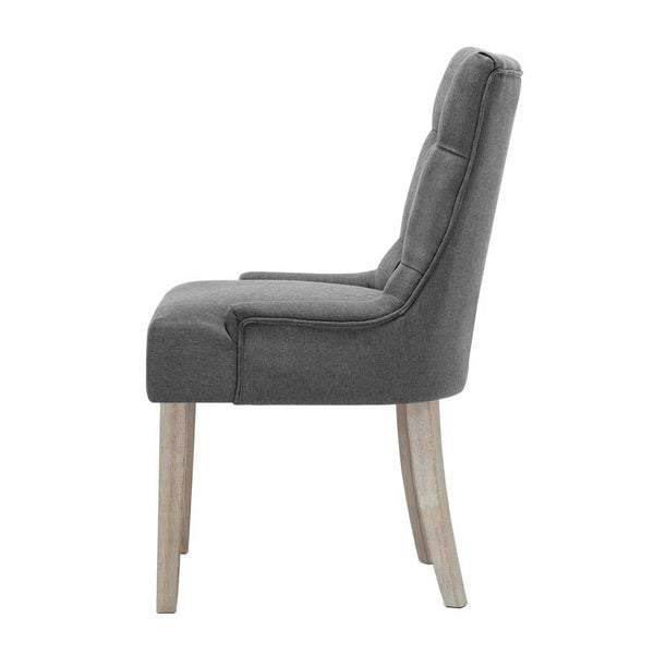 Artiss 2x Dining Chair CAYES French Provincial Chairs Wooden Fabric Retro Cafe freeshipping - Awezingly