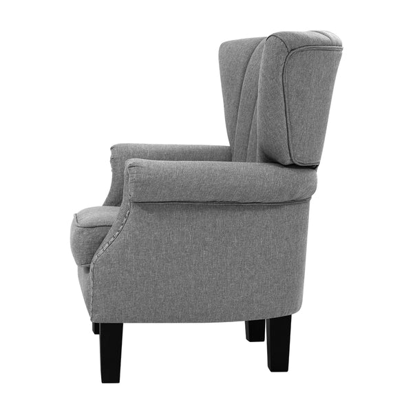 Artiss Upholstered Fabric Armchair Accent Tub Chairs Modern seat Sofa Lounge Grey freeshipping - Awezingly