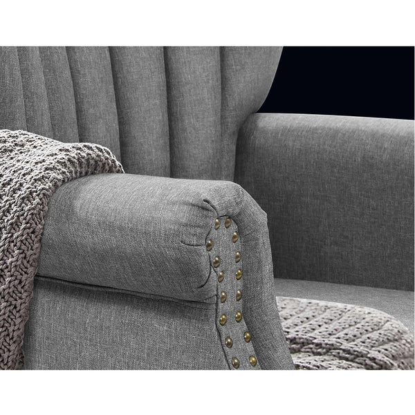 Artiss Upholstered Fabric Armchair Accent Tub Chairs Modern seat Sofa Lounge Grey freeshipping - Awezingly