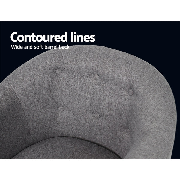 Artiss ADORA Armchair Accent Armchairs Sofa Lounge Fabric Grey freeshipping - Awezingly