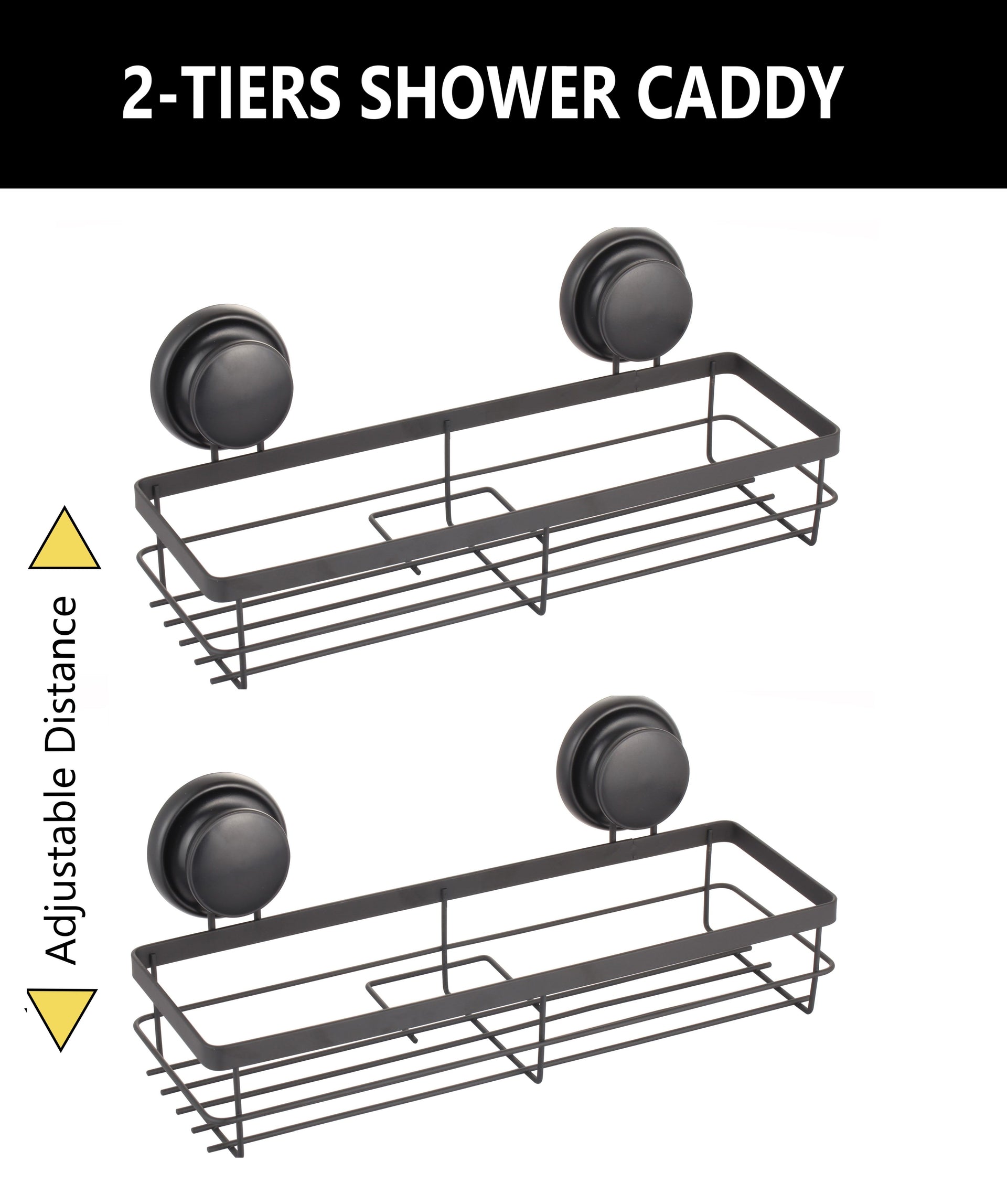 2 Pack Round Corner Shower Caddy Shelf Basket Rack with Premium