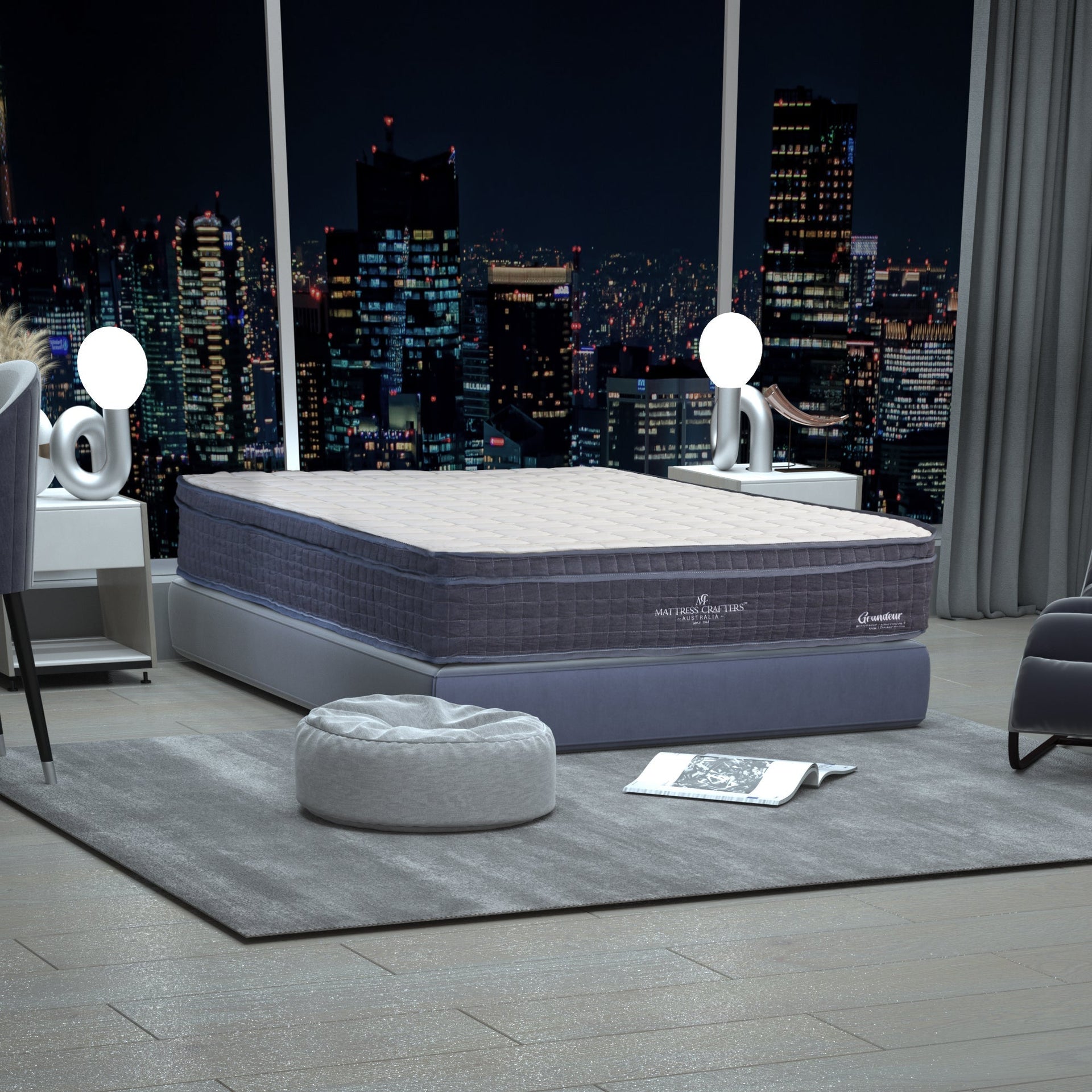Grandeur King Single Mattress Latex Foam 7 Zone Pocket Spring Grandeur