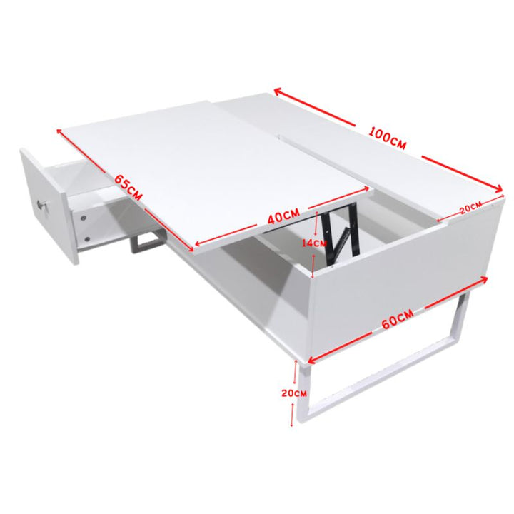 Lift Up White Coffee Table With Storage Does not apply