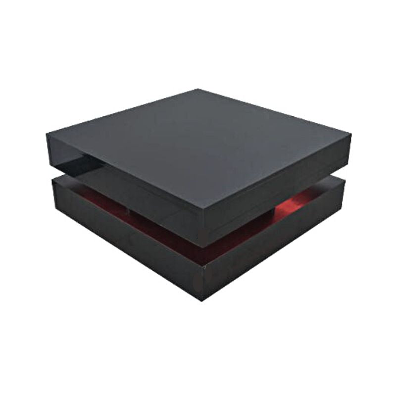 Modern Large High Gloss Coffee Table With LED Lights Black Does not apply