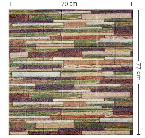 10PCS 3D Foam Patchwork Self Adhesive Home Wallpaper Panels 70 x 77cm Does not apply