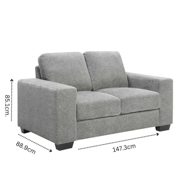 Morgan 2 Seater Fabric Sofa Light Grey Morgan