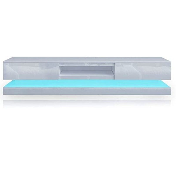 Modern High Gloss LED RGB TV Entertainment Unit with Storage 220cm - White Does not apply