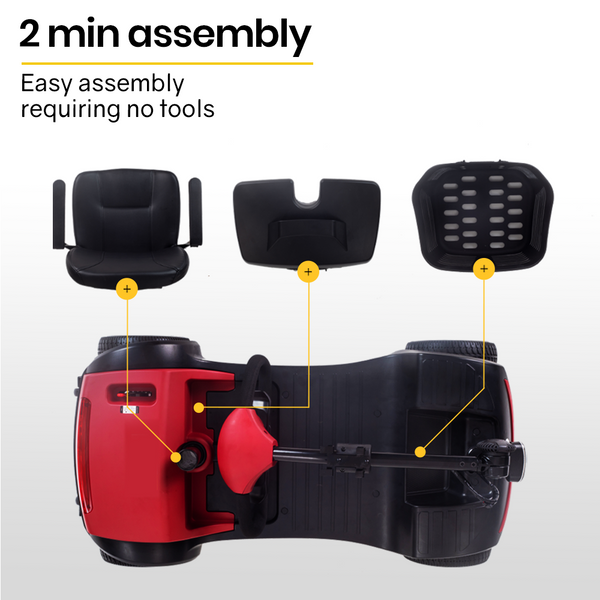 EQUIPMED Mobility Scooter Electric Motorised Power Portable 4 Wheel Folding EQUIPMED