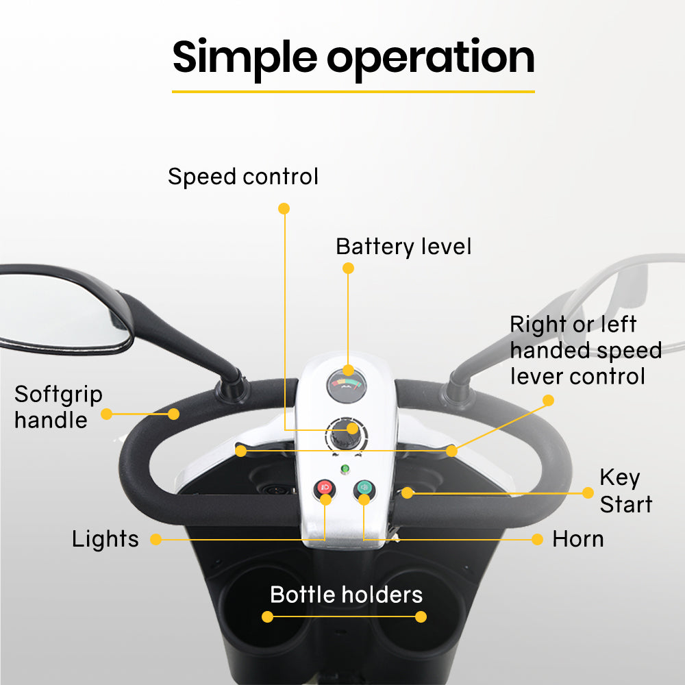 EQUIPMED Mobility Scooter For Elderly Motorized Electric Older Adults 4 Riding EQUIPMED