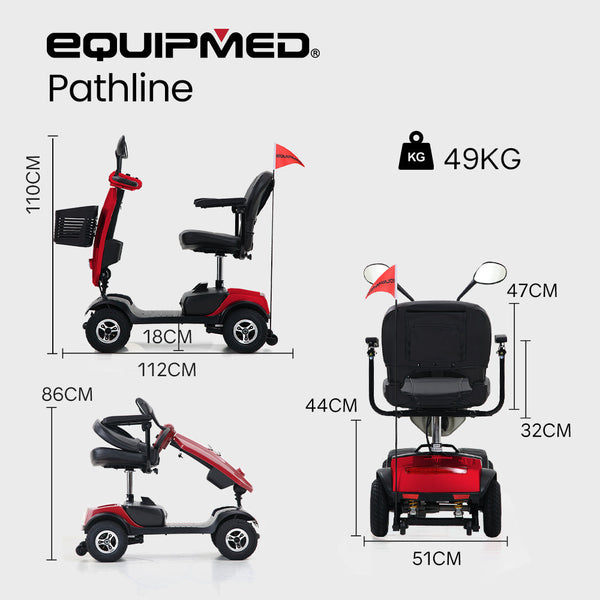 EQUIPMED Mobility Scooter For Elderly Motorized Electric Older Adults 4 Riding EQUIPMED