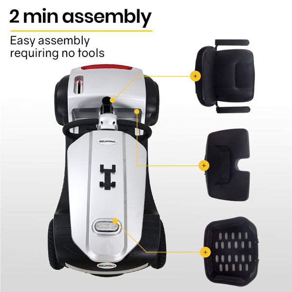 EQUIPMED Mobility Scooter Electric Motorized Ride On E-Scooter for Elderly Older Adult Handicap Aid EQUIPMED