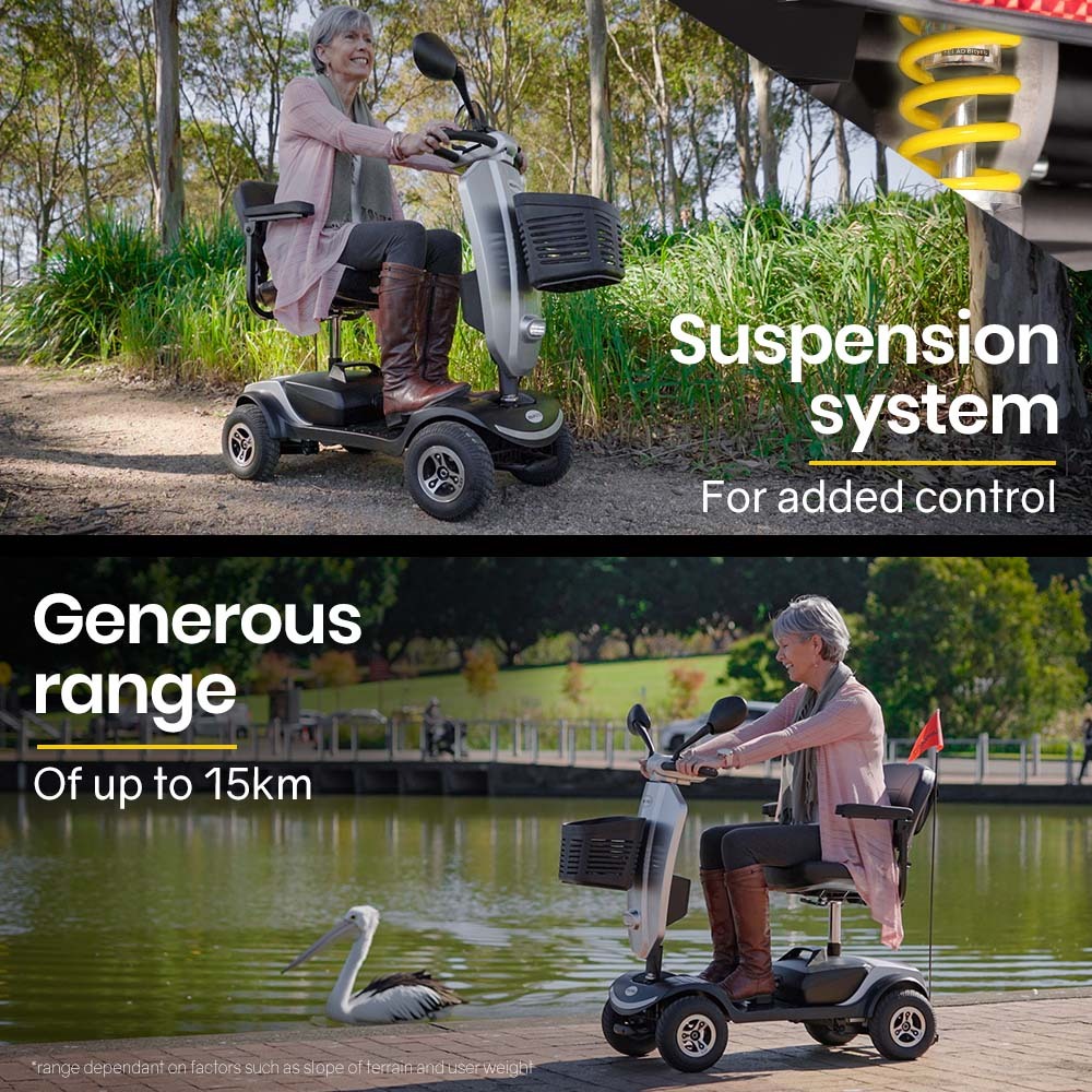 EQUIPMED Mobility Scooter Electric Motorized Ride On E-Scooter for Elderly Older Adult Handicap Aid EQUIPMED