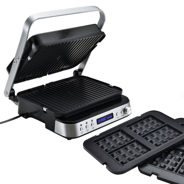 EUROCHEF Smart Multi Contact Grill Sandwich Press Panini Waffle Maker Griddle Stainless Steel EuroChef