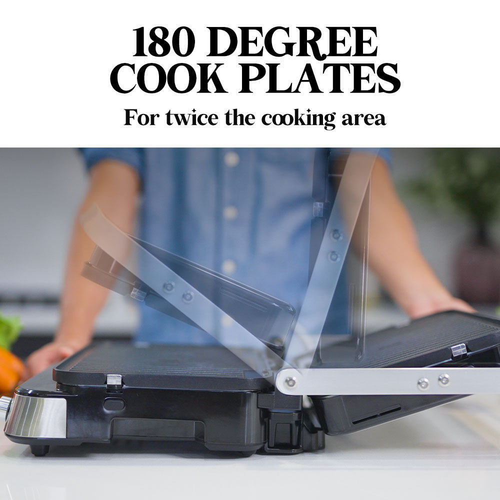 EUROCHEF Smart Multi Contact Grill Sandwich Press Panini Waffle Maker Griddle Stainless Steel EuroChef