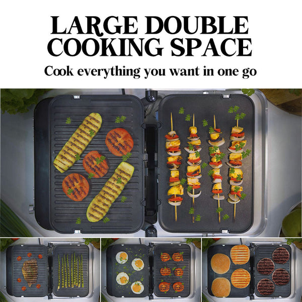 EUROCHEF Smart Multi Contact Grill Sandwich Press Panini Waffle Maker Griddle Stainless Steel EuroChef