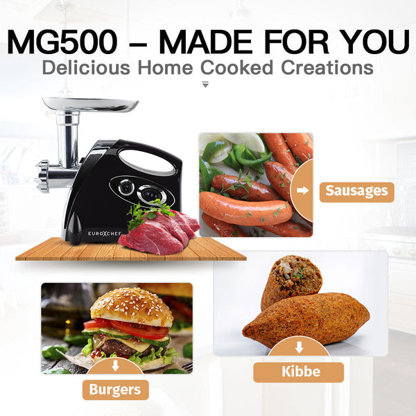 EuroChef 2800W Electric Meat Grinder Mincer Sausage Filler Kibbe Maker Stuffer Kitchen EuroChef