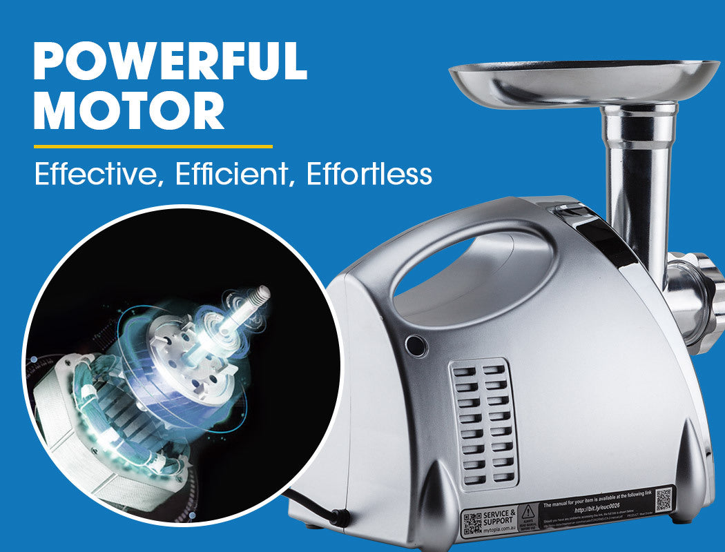 EuroChef 2800W Electric Meat Grinder Mincer Sausage Filler Kibbe Maker EuroChef