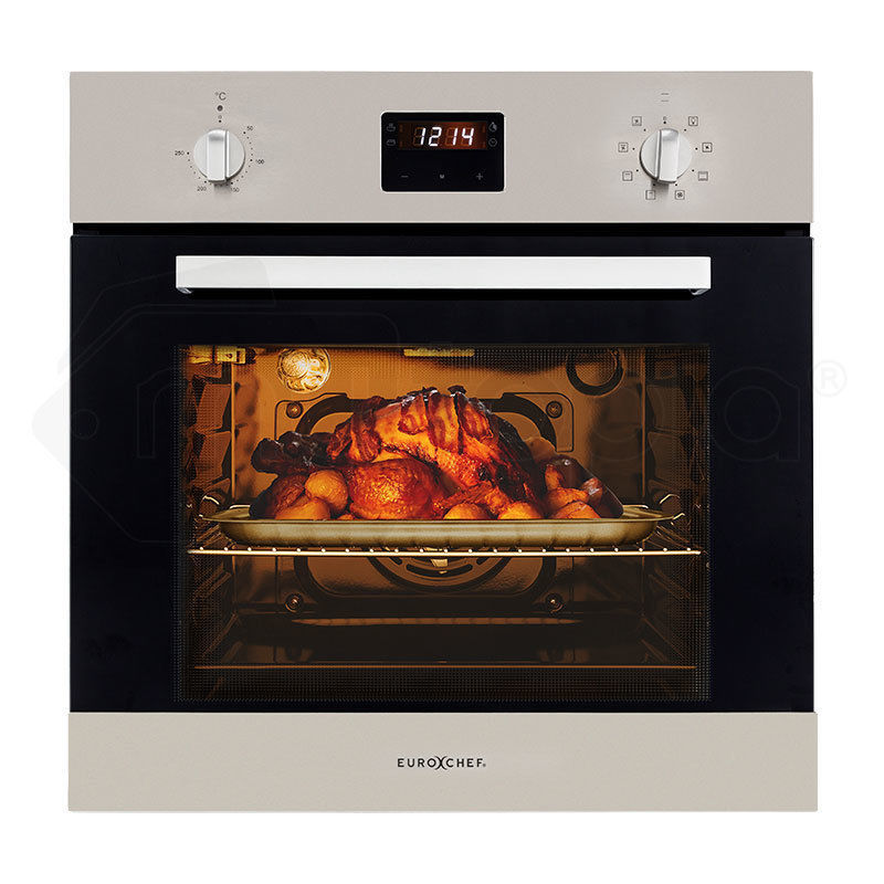 EuroChef 60cm Stainless Electric Wall Oven 8 Function Built-in Fan Forced Grill Touch Control EuroChef