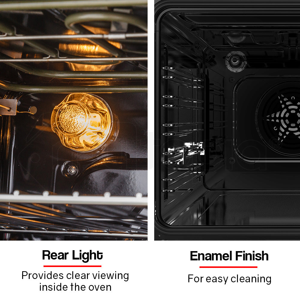 EuroChef 80L Oven Fan Forced Wall Built in Electric Stainless Steel EuroChef