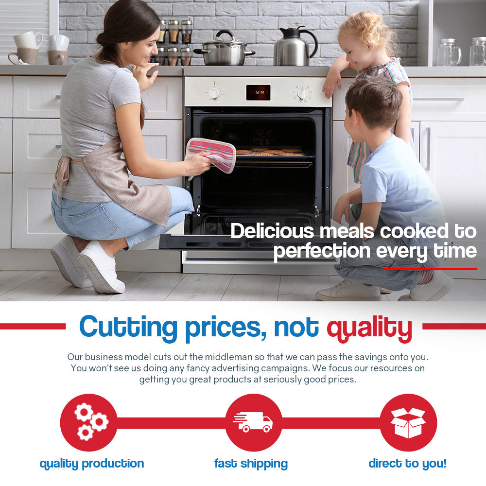 EuroChef 80L Oven Fan Forced Wall Built in Electric Stainless Steel EuroChef