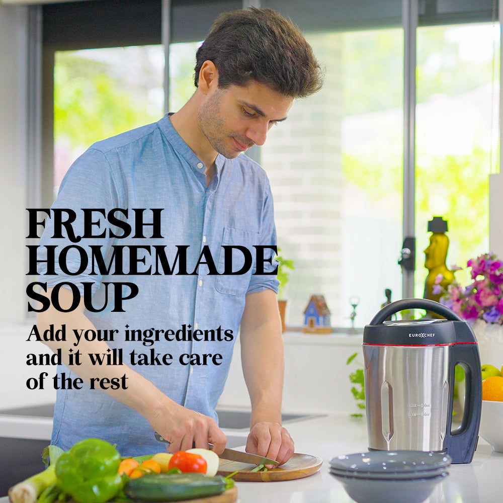 EUROCHEF Soup Maker Blender Smoothie Compact Hot Cold Stainless Steel Mixer EuroChef